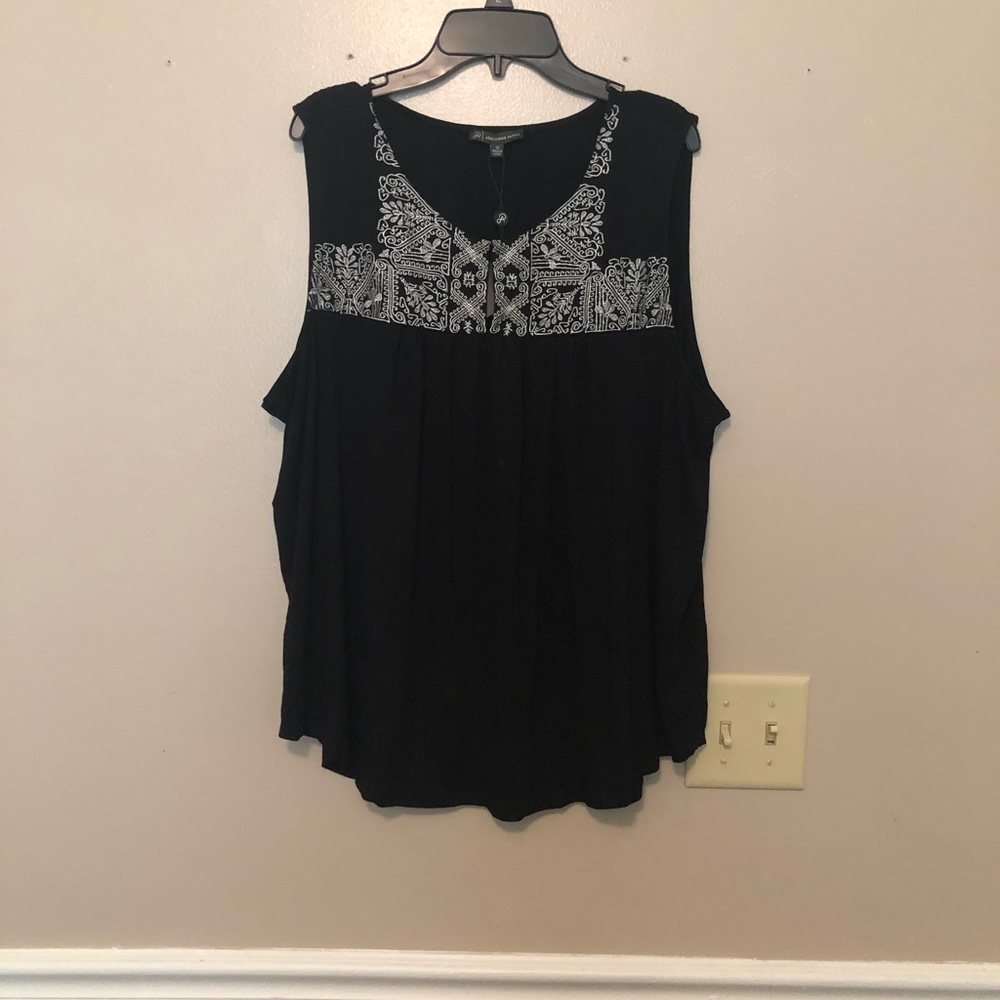 Adrianna Papell Black Tank Top 1x NWT
